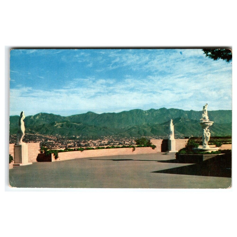 Forest Lawn Glendale CA Sierra Madre Mts San Rafael Hills View Postcard